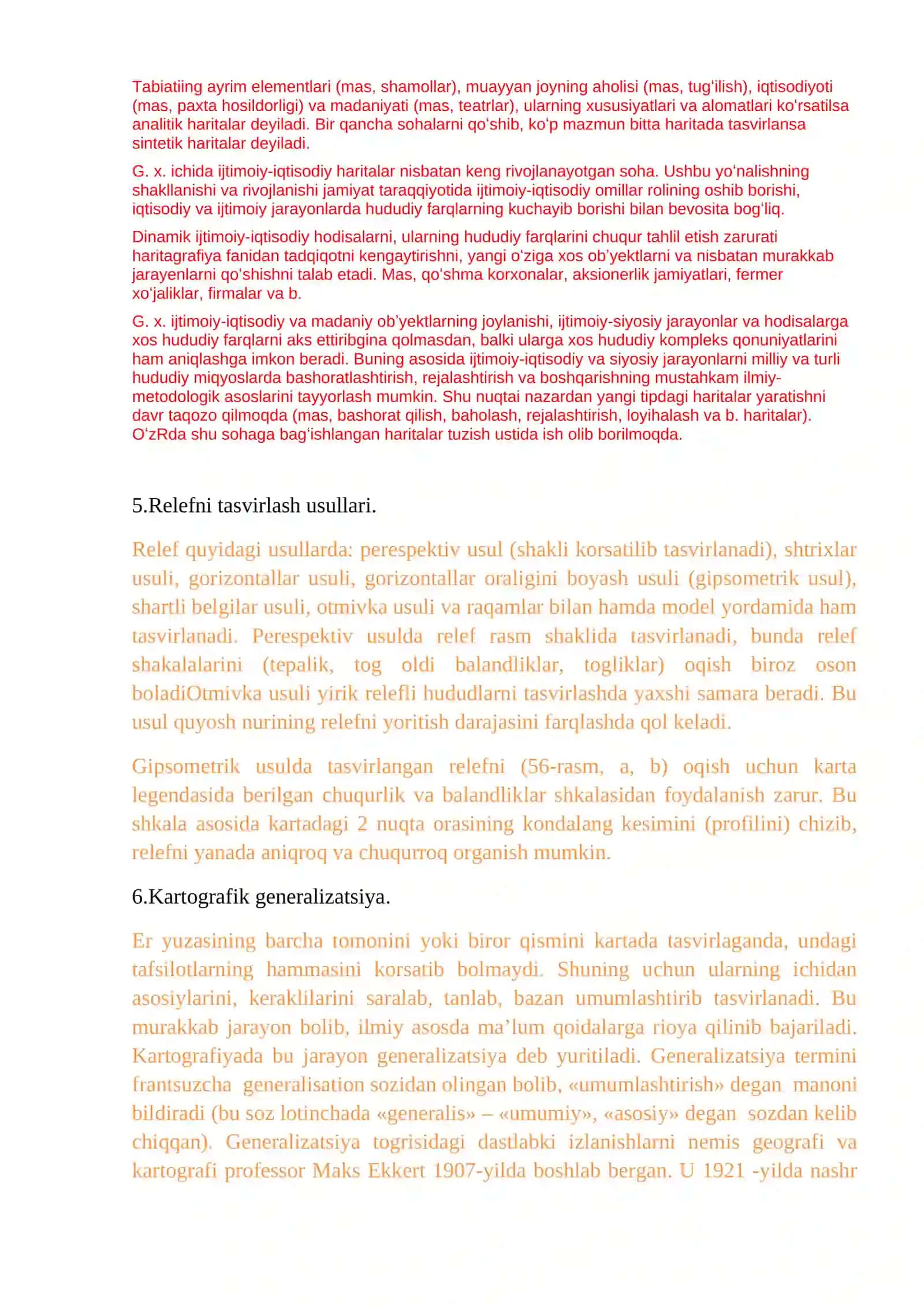 Kartografiyadan yakuniy nazorat ishi savollari 4