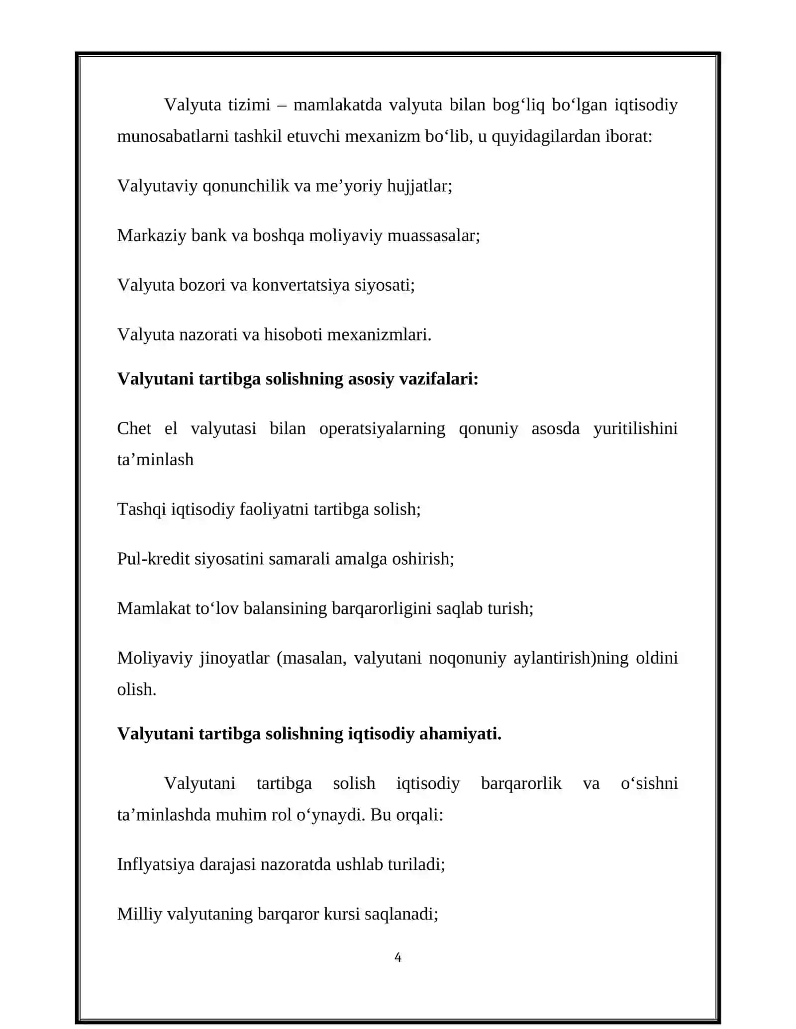 Valyutani tartibga solishning huquqiy asoslari 4