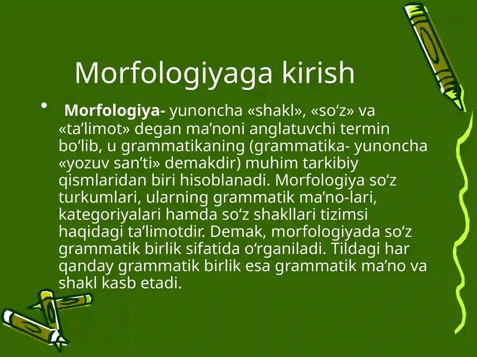 Tilning morfologik sathi 4