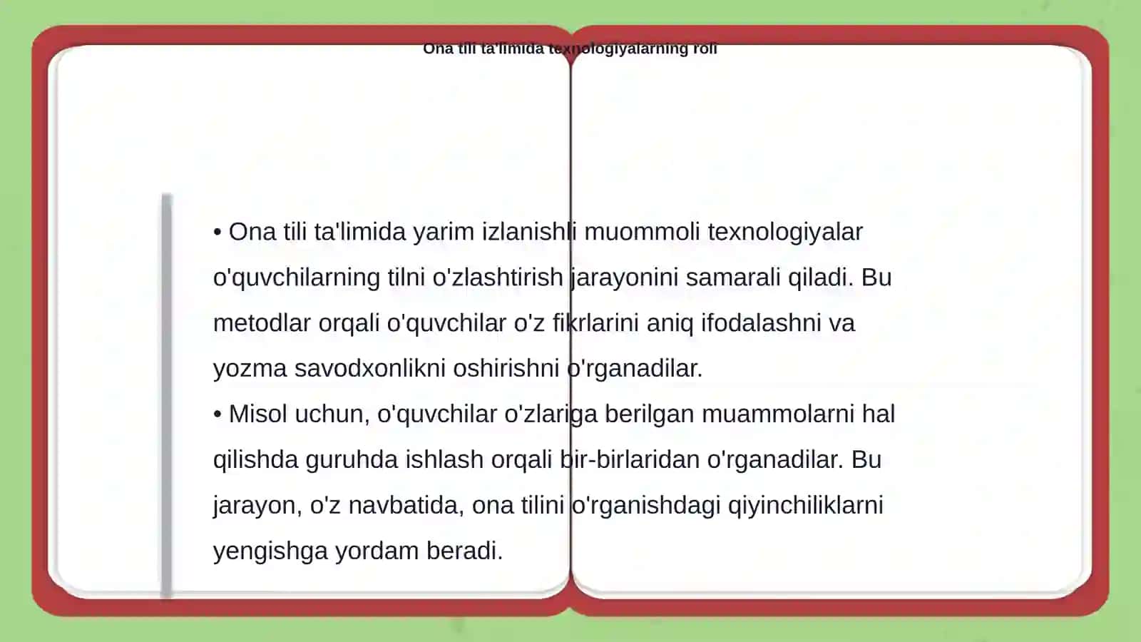 Ona tili va oʻqitish savodxonligi fanini oʻqitishda yarim izlanishli muommoli tehnologiyalarning ahamiyati va mazmuni( Keys stadi) 4