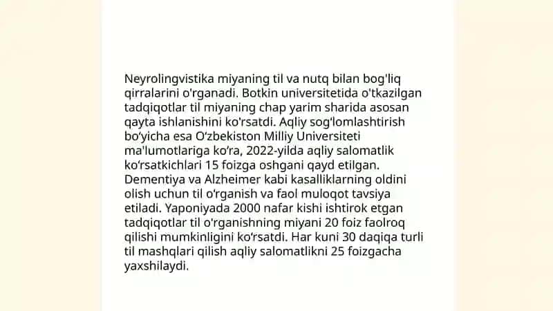 Neyrolingvistik davolash texnologiyasi va o'quvchilarning aqliy tarbiyasi 4