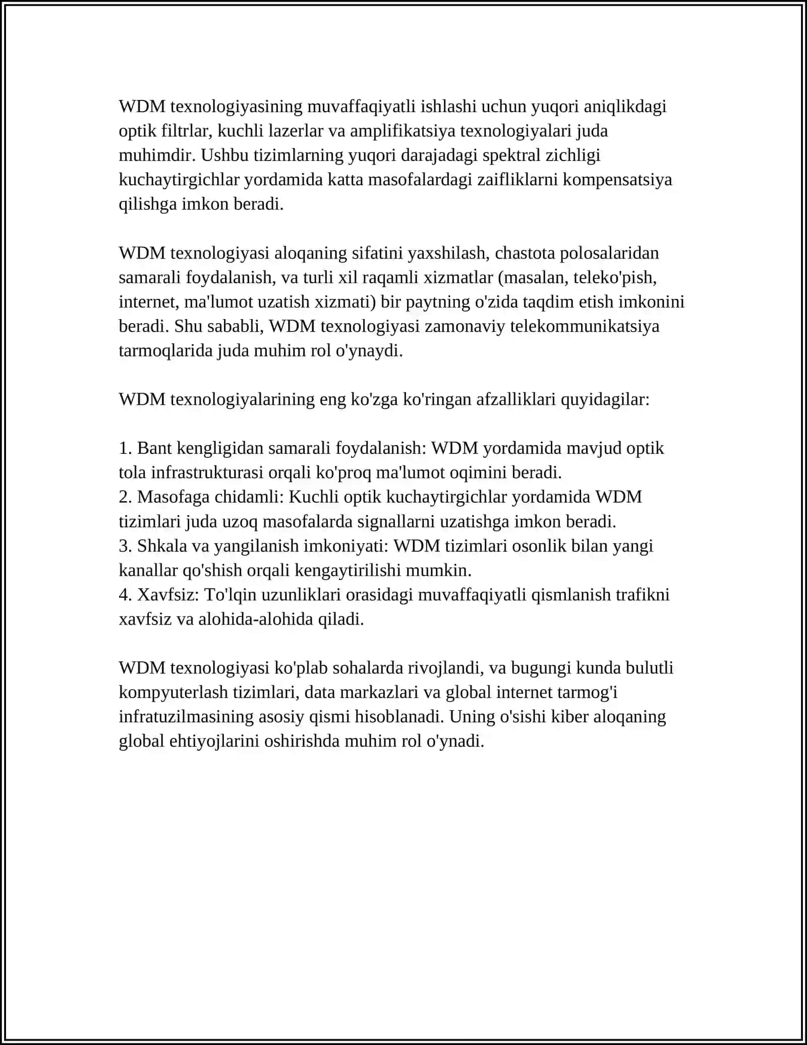 WDM TEXNOLOGIYASI 4
