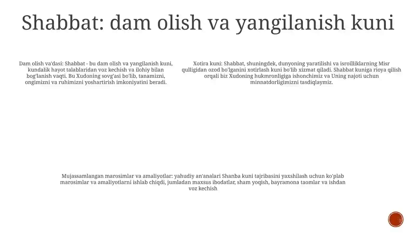 Yahudiylik TaʼLimoti,AnʼAnaVaMarosimlari 4