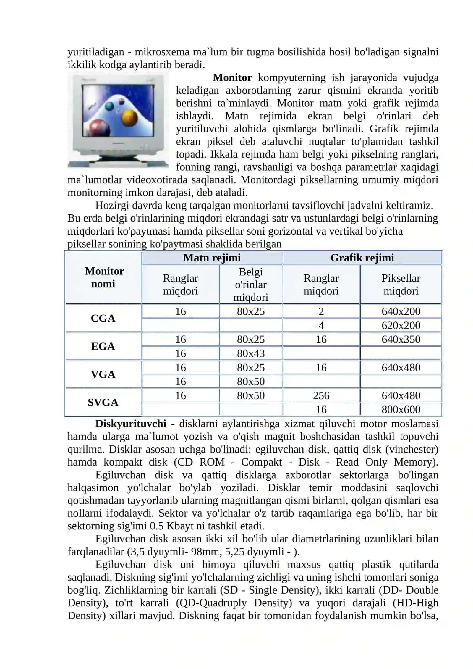 Shaxsiy kompyuterning asosiy qurilmalari 4