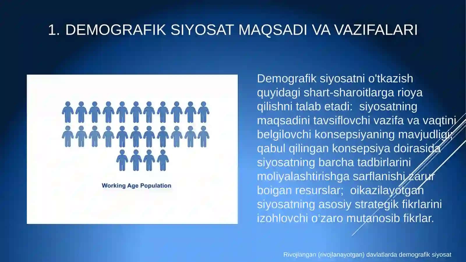 RIVOJLANGAN (RIVOJLANAYOTGAN) DAVLATLARDA DEMOGRAFIKSIYOSAT 4