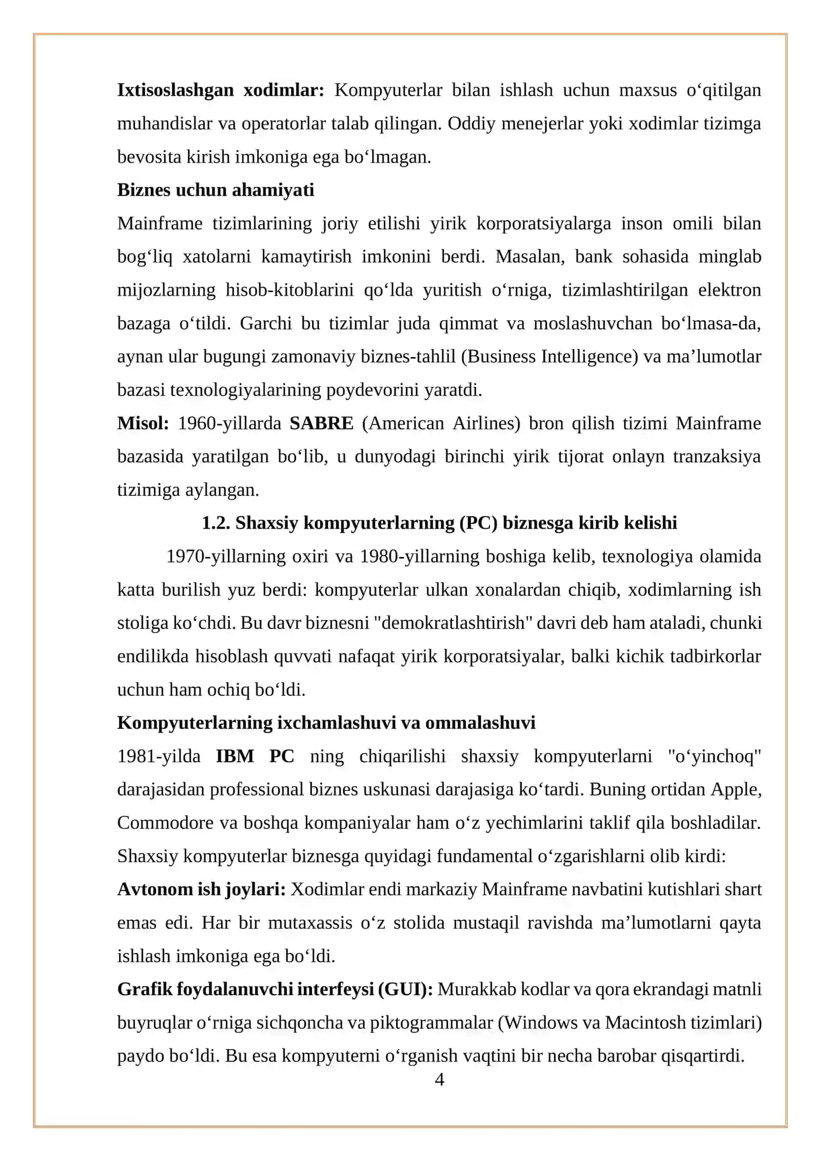 "Biznesda raqamli texnologiyalarning rivojlanish bosqichlari" 4