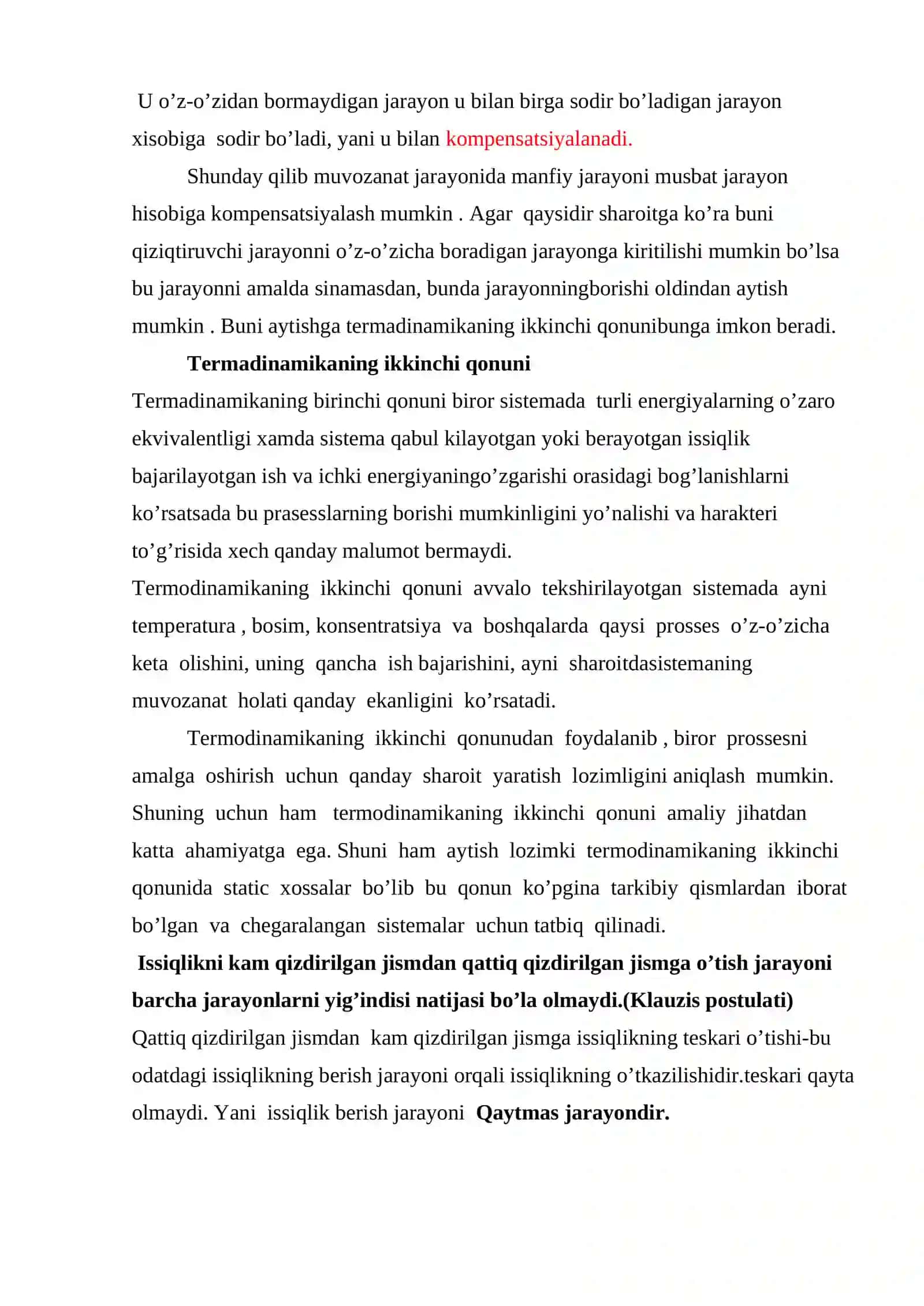 Termadinamikaning ikkinchi qonuni 4