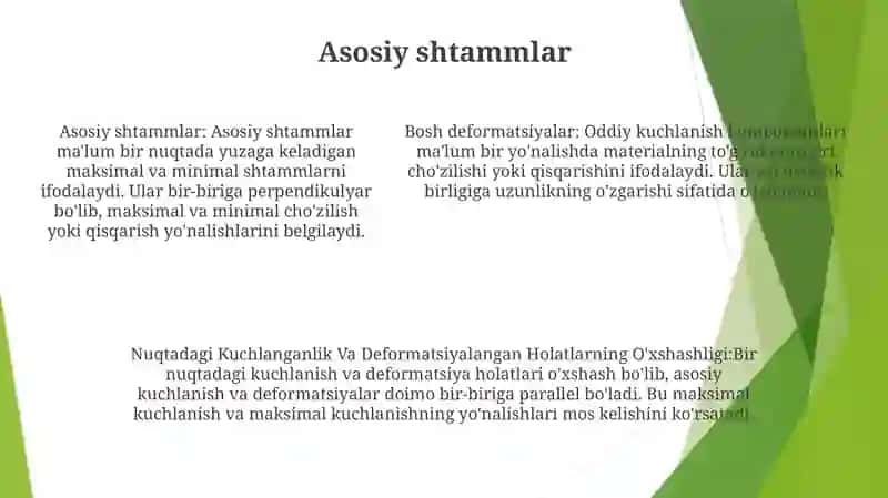 Nuqtadagi Kuchlanganlik Va Deformatsiyalangan Holatlarning OʼXshashligi 4