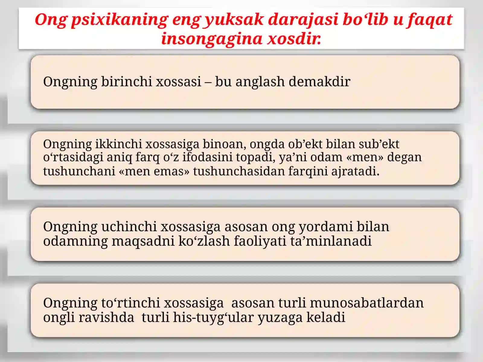 Psixologiyada ong va ongsizlik muammosi 4