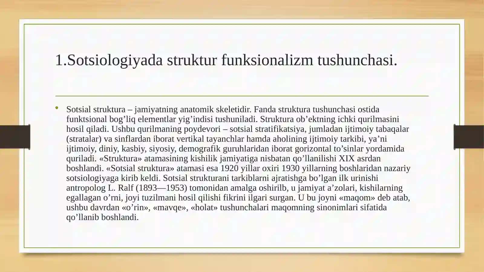 Struktural-funksionalizm va uning asosiy prinsiplari. 4