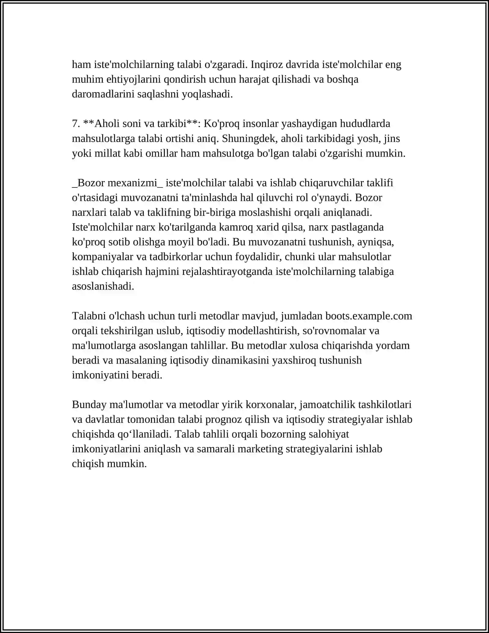 BAZAR TEŃSALMAQLIĞI HAM OĞAN TÀSIR ETIWSHI FAKTORLAR ANALIZI 4