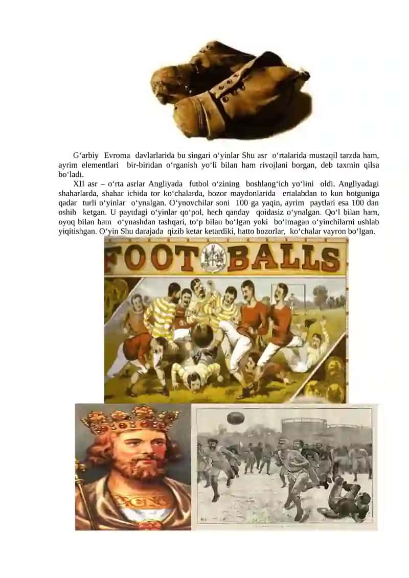 Futbol o‘yinining kelib chiqishi va rivojlanish tarixi 4