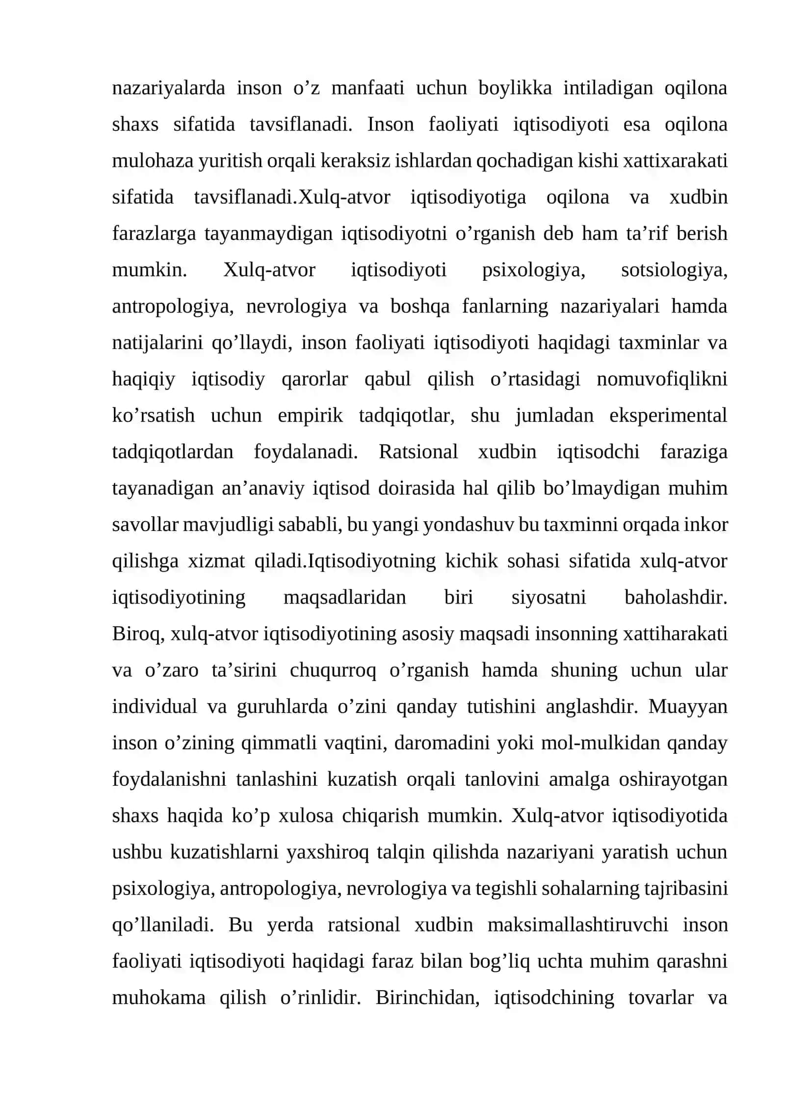 Xulq-Atvor Iqtisodiyoti va Inson Faoliyati 4