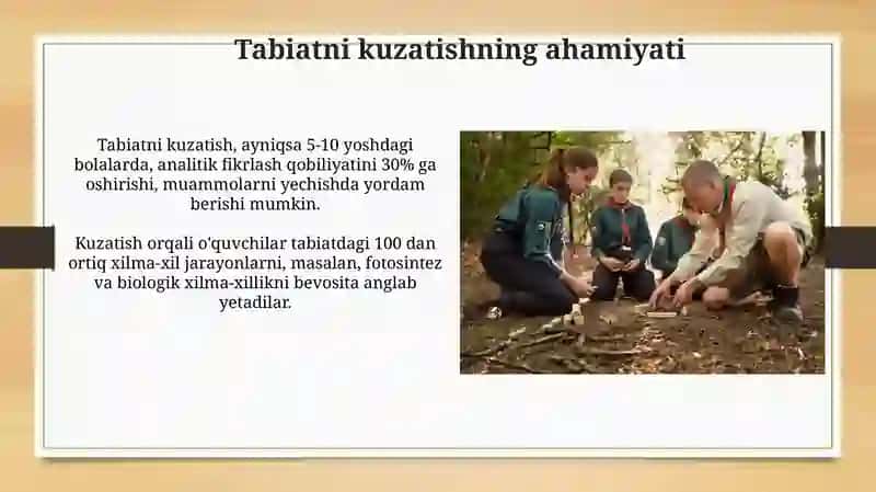 Tabiat bilan tanishtirish mashg'ulotlari 4