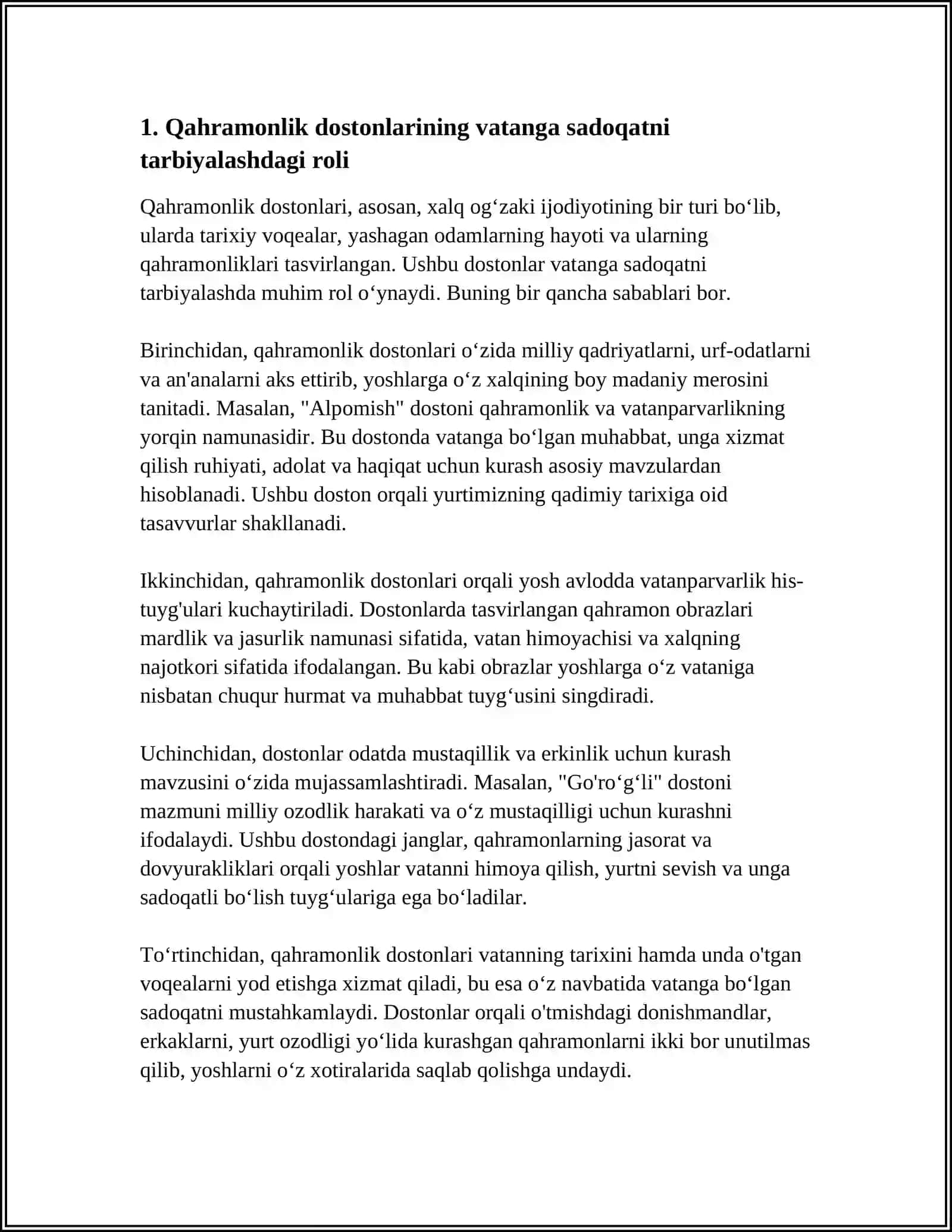 QAHRAMONLIK DOSTONLARINING TARIXIY-TARBIYAVIY AHAMIYATI 4