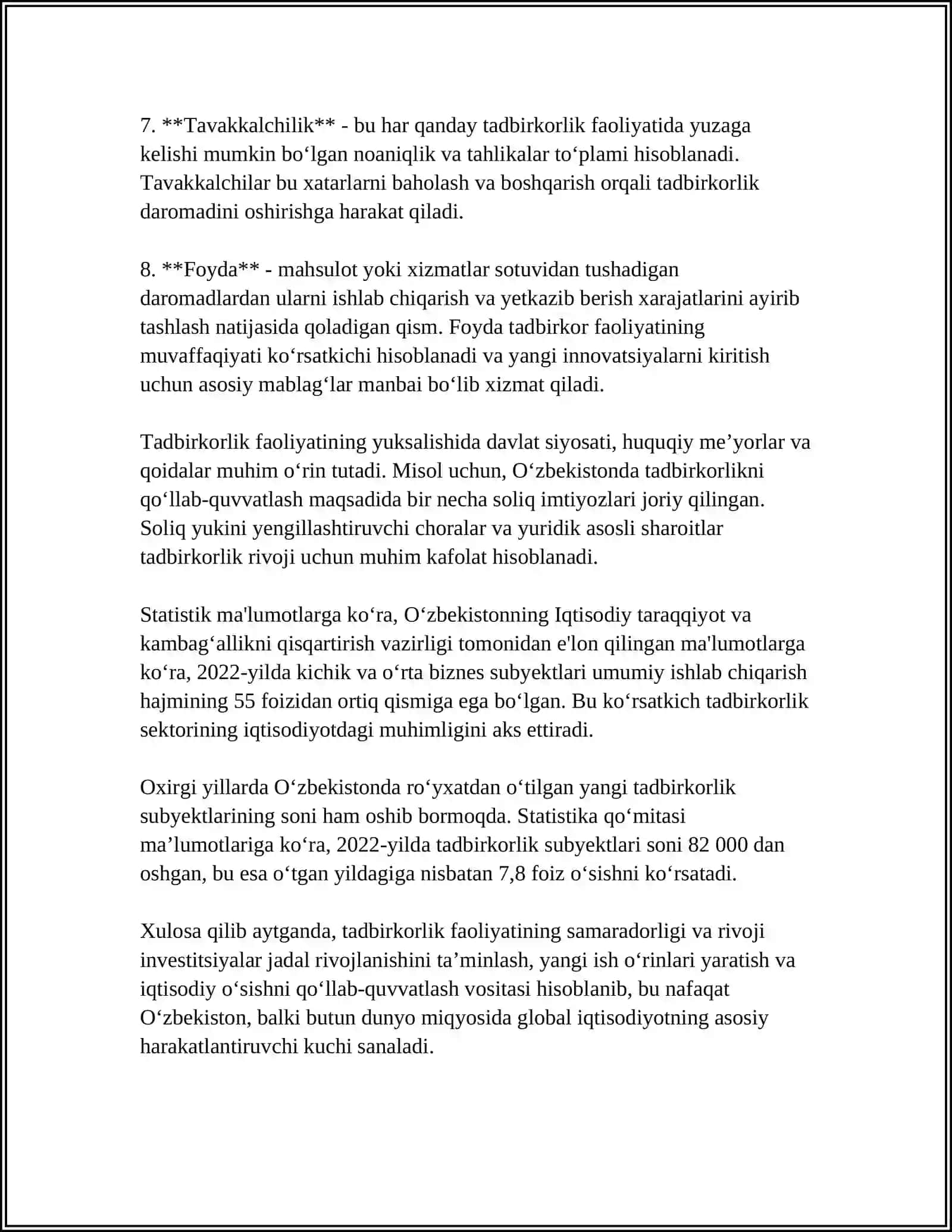 Tadbirkorlik faoliyati 4