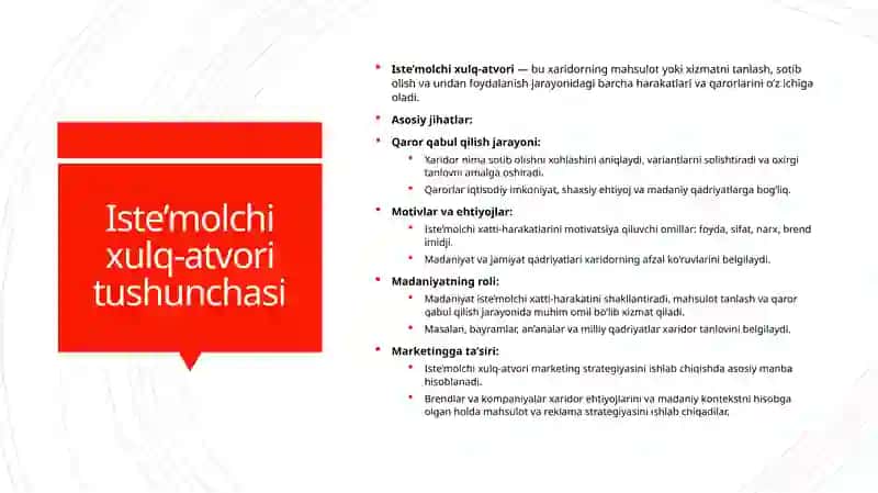 Madaniyat Iste'molchi Xulq-atvori omili sifatida 4