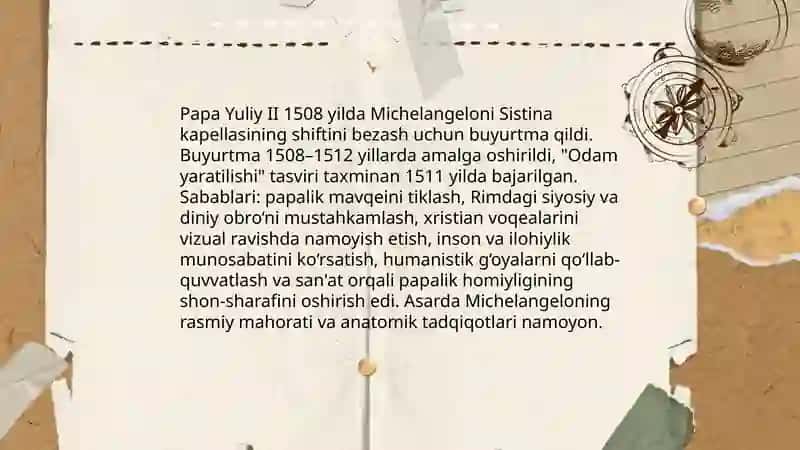 Michelangelo Odam yaratilishi asari 4