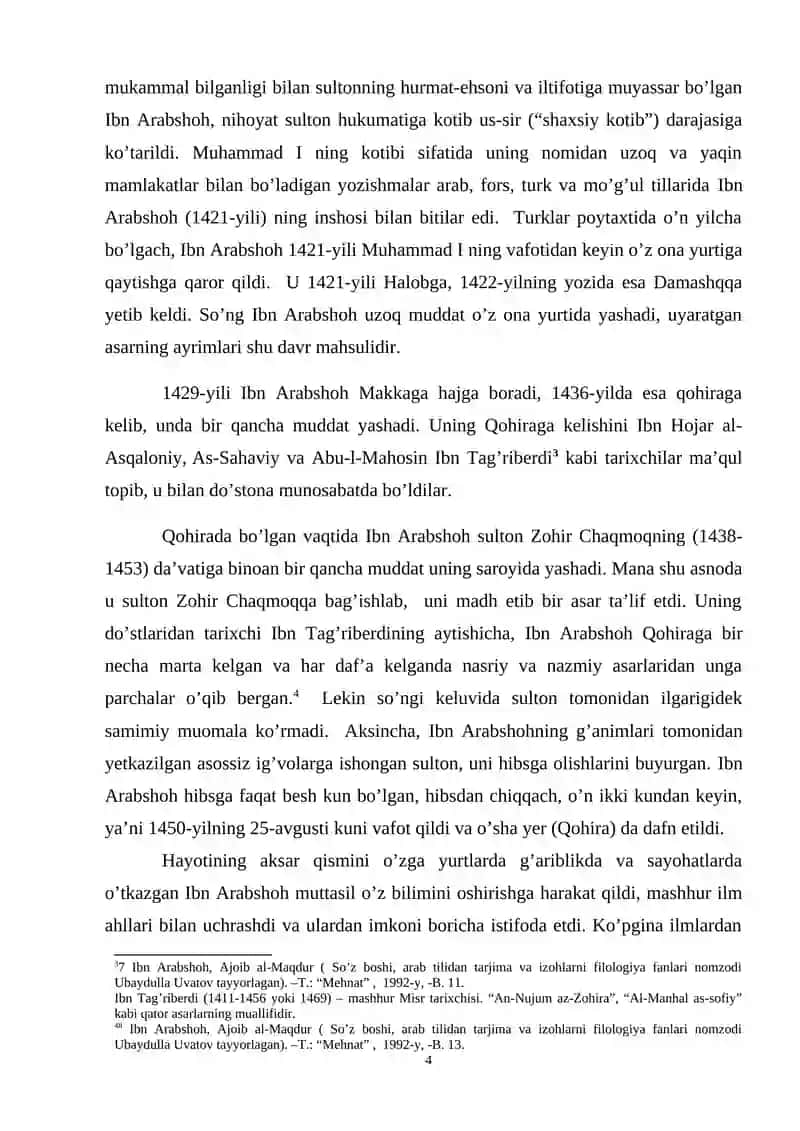 IBN ARABSHOH AJOIB UL-MAQDUR FI AXBORI 4