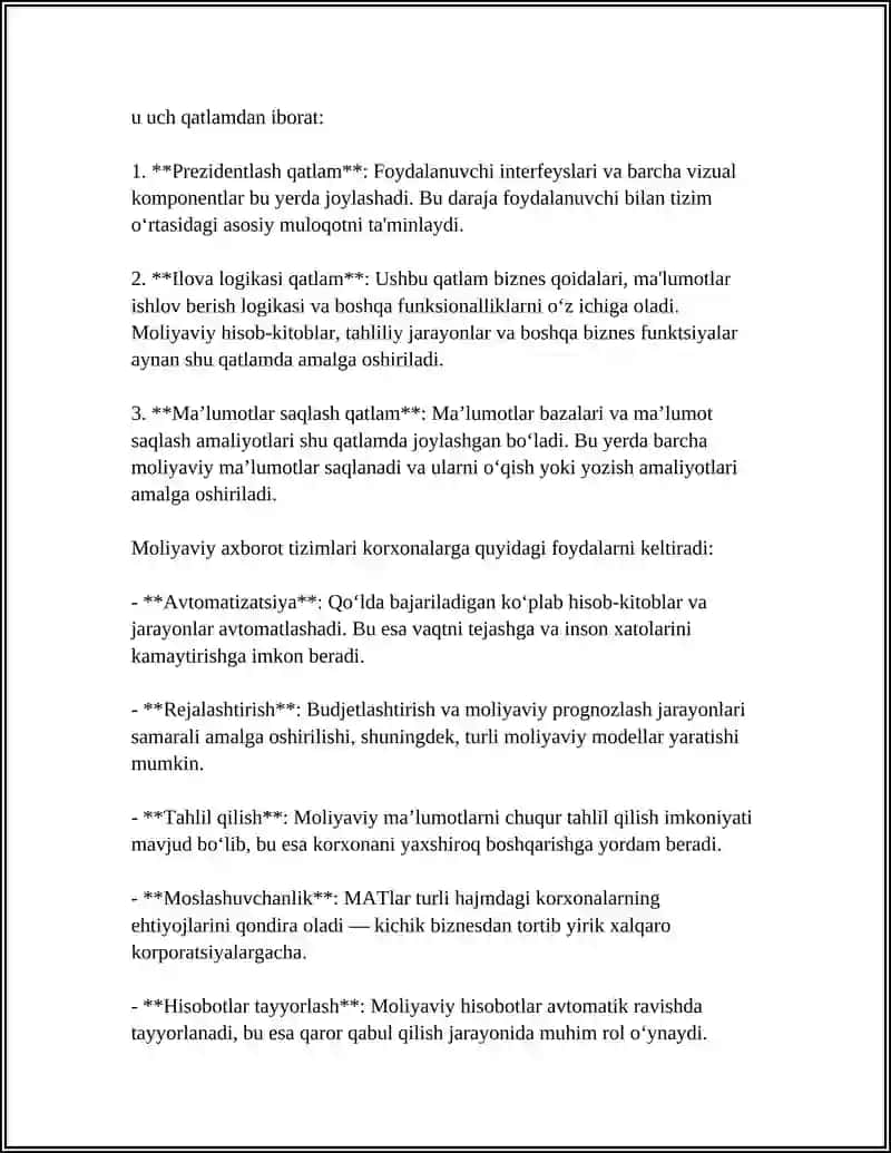 Moliyaviy axborot tizimlari va ularning arxitekturasi 4