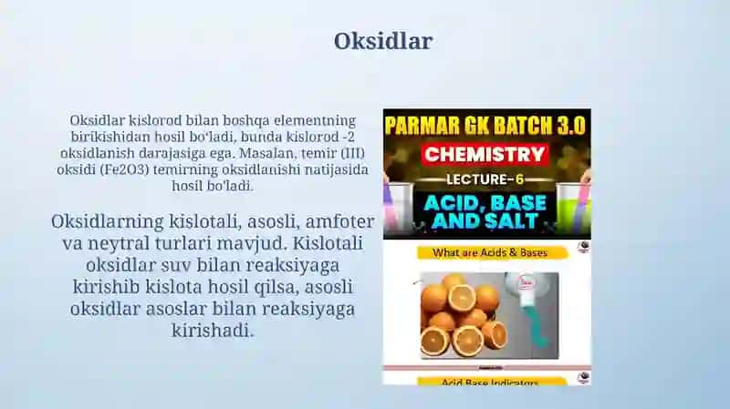 Noorganik birikmalarning asosiy sinflari 4
