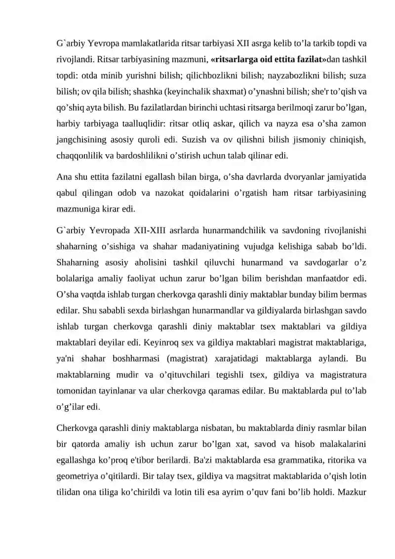 Feodalizm davrida o’qituvchilarning pedagogic qobiliyati 4