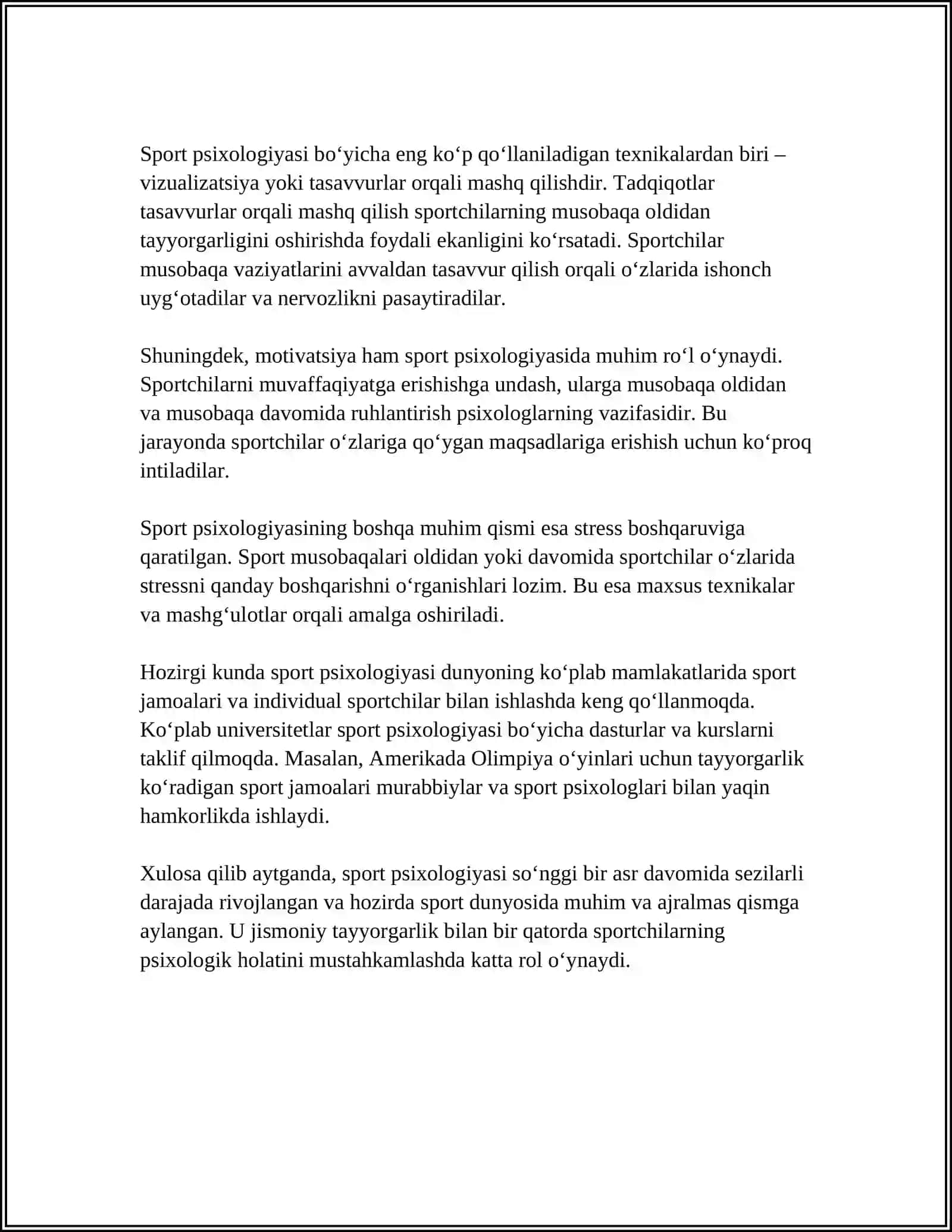 SPORT PSIXOLOGIYASI FANINI VUJUDGA KELISHI 4