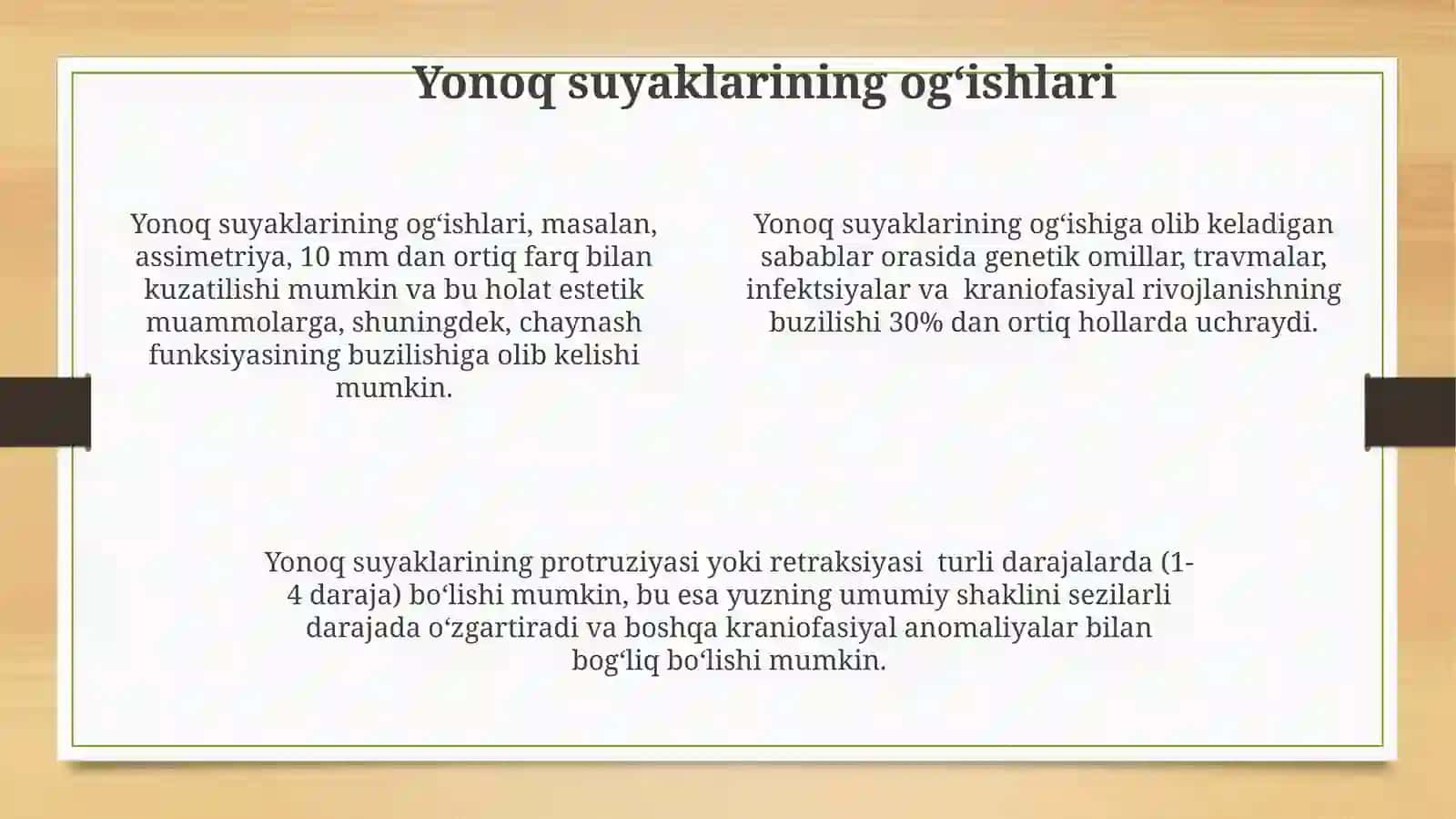 Detallar yuzlarini shakldan,joylashishdan ogʻishlari 4
