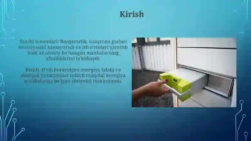 Elektr energiyasining no ananaviy manbalari 4
