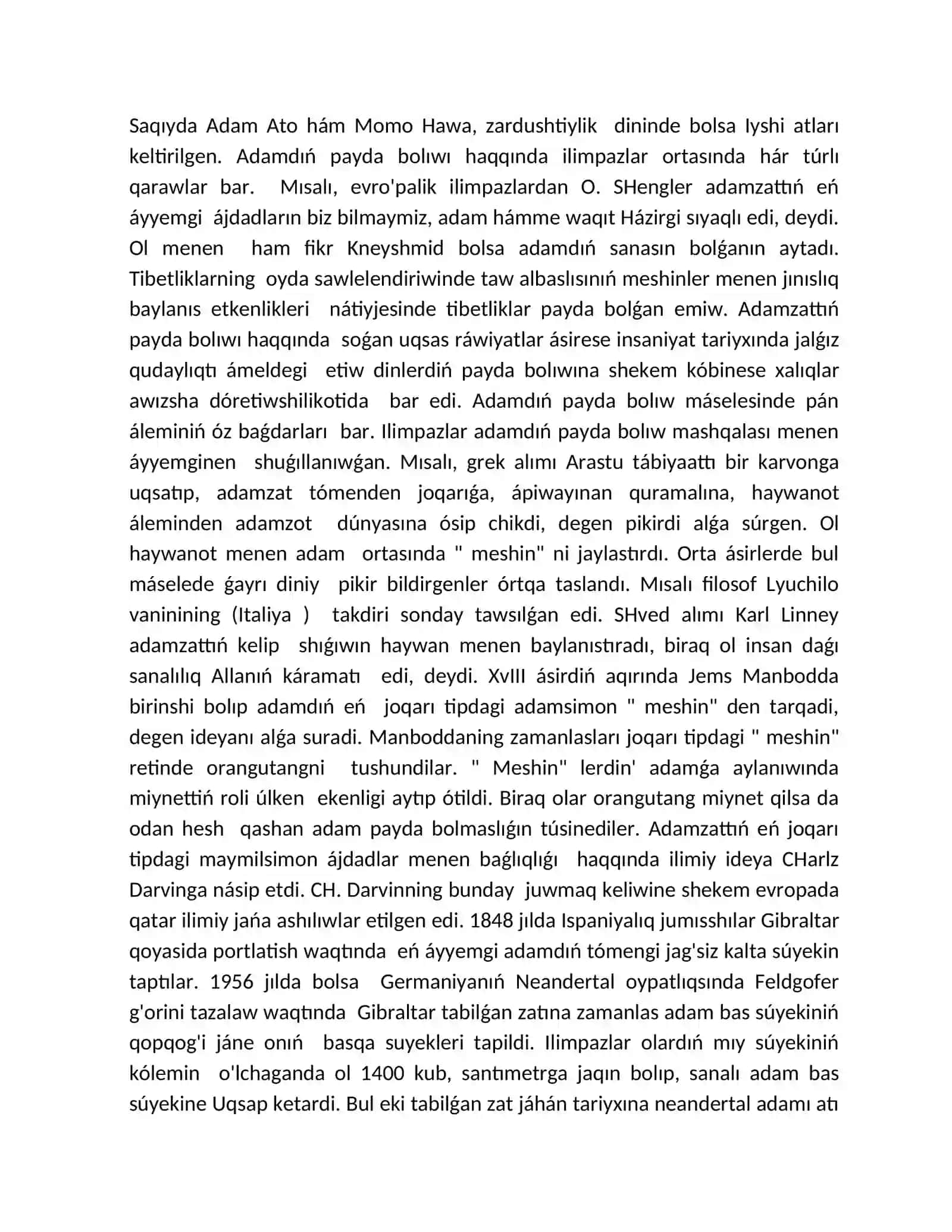 Adamnin' haywanat du'nyasınan ajralıp shıg'ıwı 4