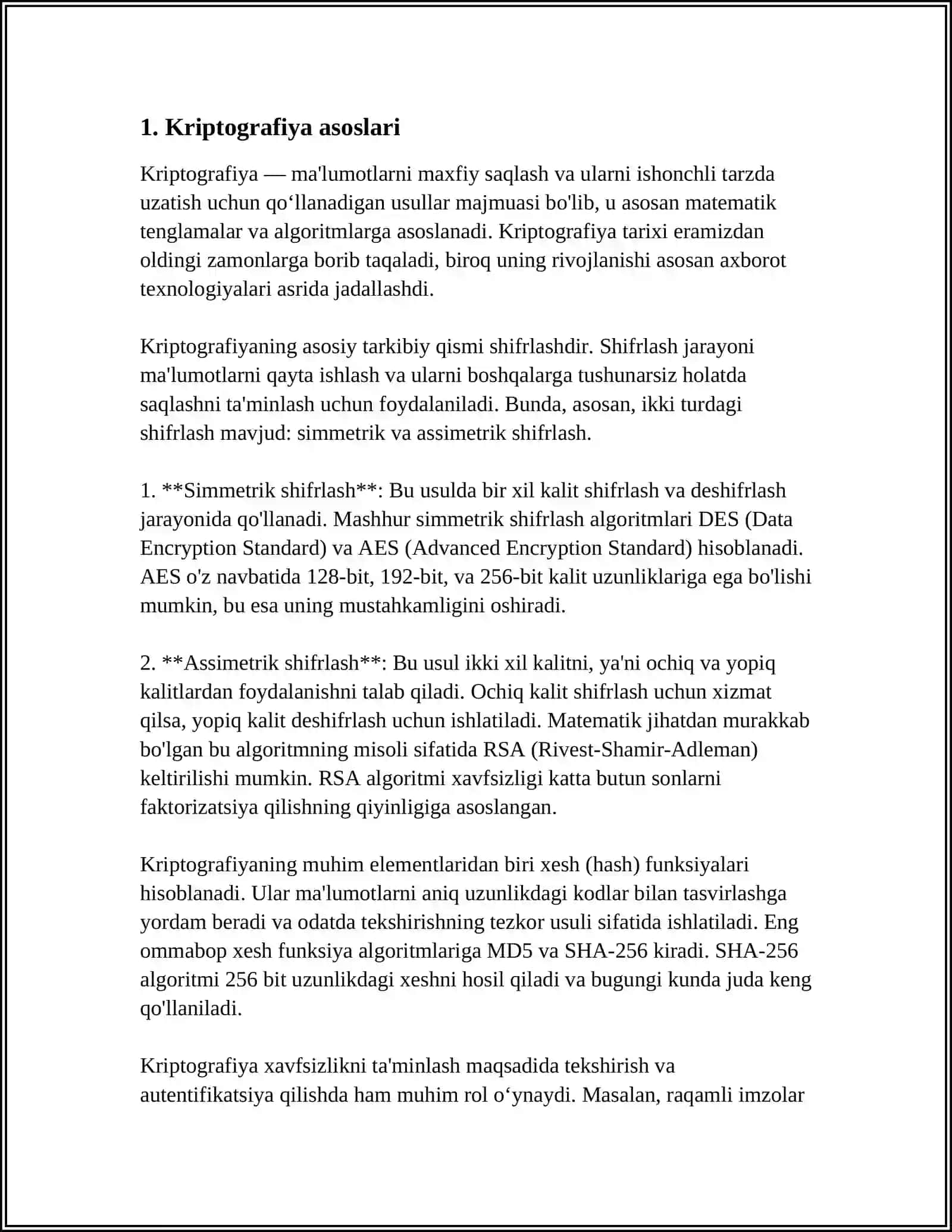 TARMOQDA AXBOROTNI UZATISHDA XAVSIZLIKNI TAMINLASH PRATOKOLARI 4