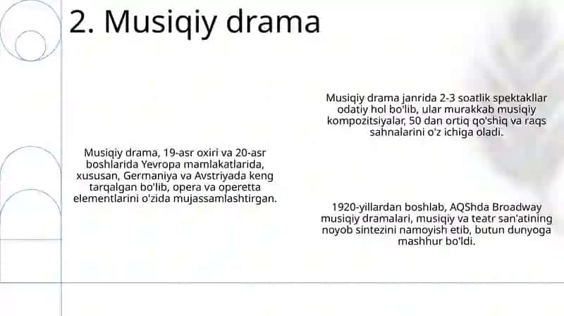 Dramaturgiya va uning janrlari haqida ma'lumot berish 4