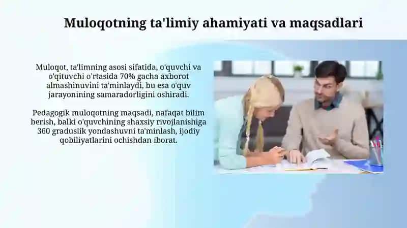 O'qituvchi va o'quvchi o'rtasidagi muloqotning pedagogik asoslari 4