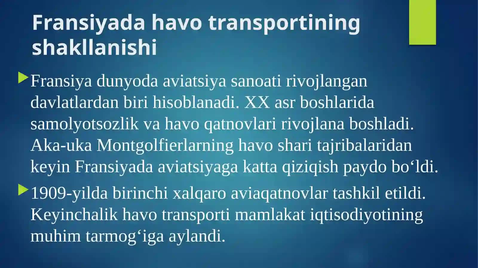 Fransiya havotransporti va havoyoʻllarining rivojlanishi 4