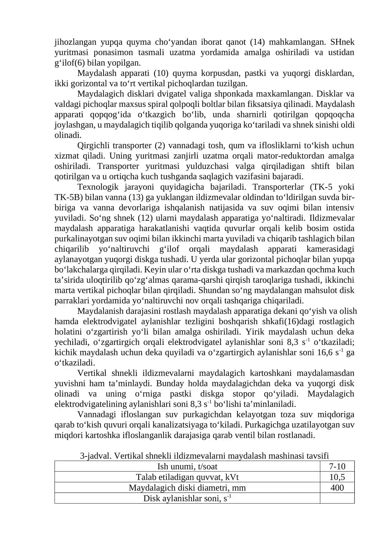Ildizmevalarni tayyorlash vertikal shnekli mashinasi o‘rganish 4