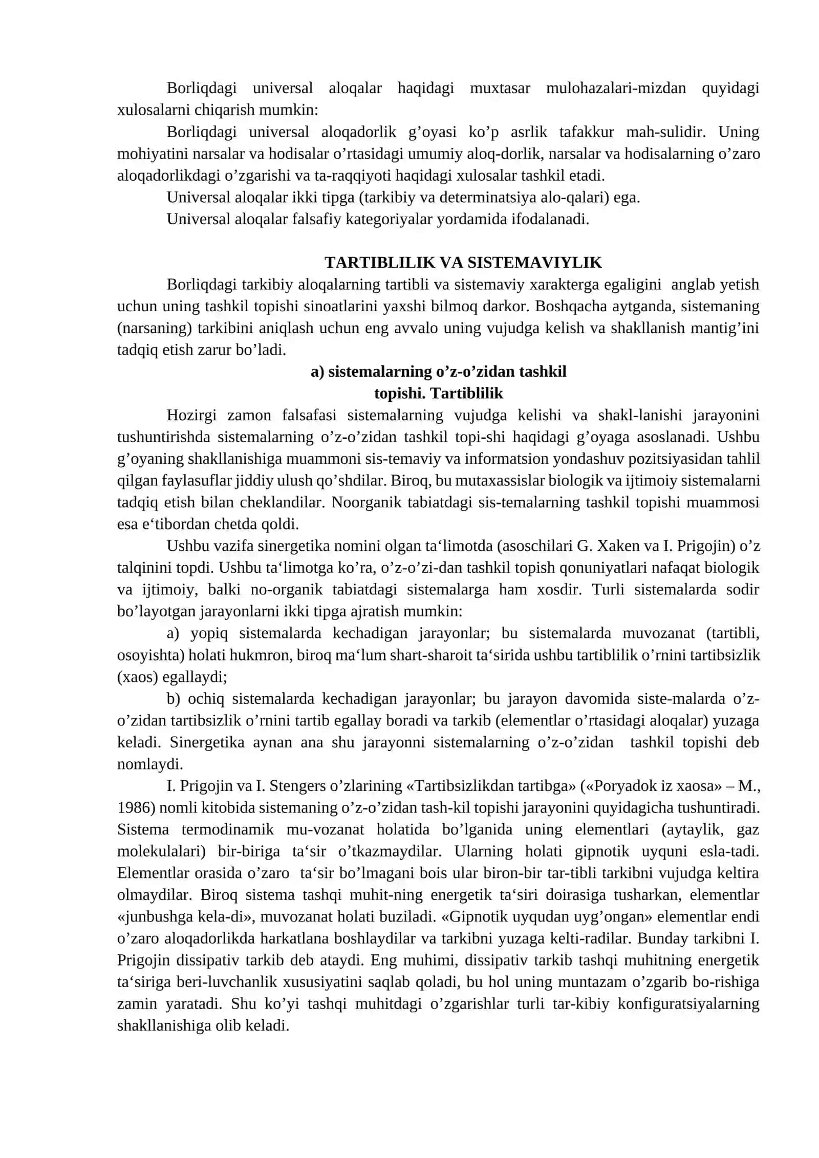 Olamning universal aloqalari va rivojlanish 4