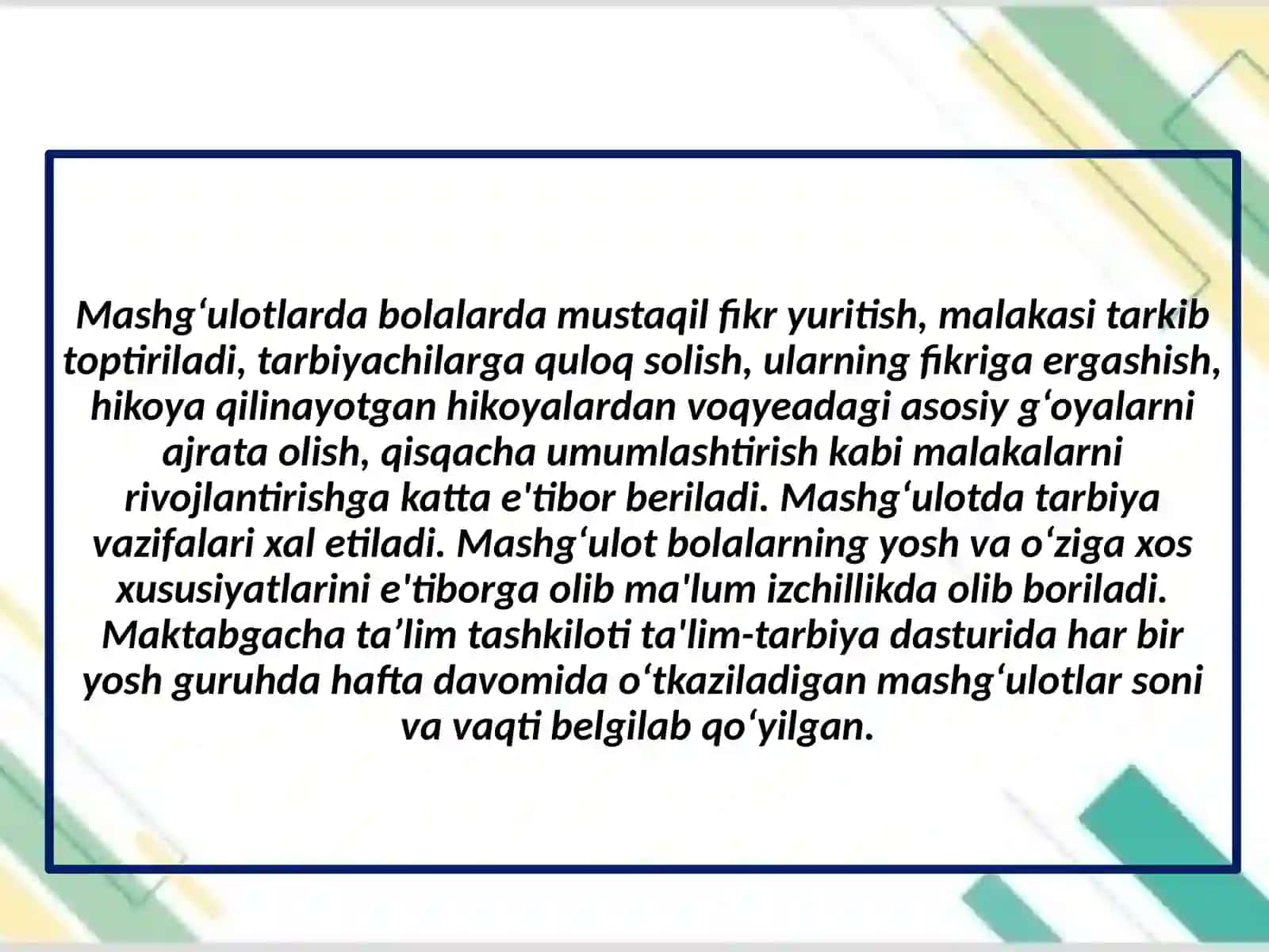 Mashg‘ulotlar maktabgacha ta’lim shakli 4