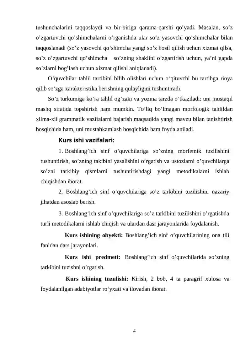BOSHLANG’ICH SINFLARDA SO’Z TARKIBINI O’RGATISH METODIKASI 4