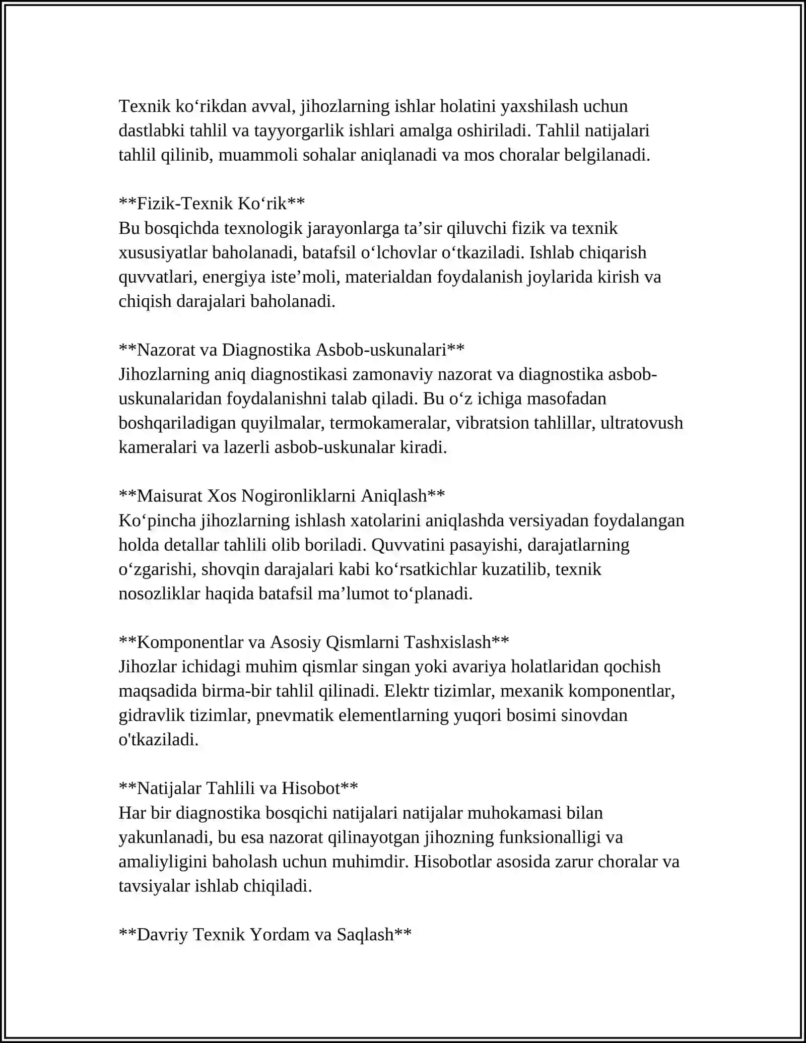VINO JIHOZLAR VA TEXNALOGIK SIG'IMLAR HOLATINI NAZORAT QILISH 4