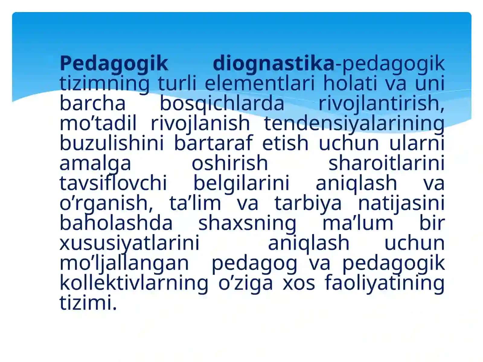 Pedagogik diognastika. Korreksion pedagogika va inklyuziv ta’lim asoslari. 4