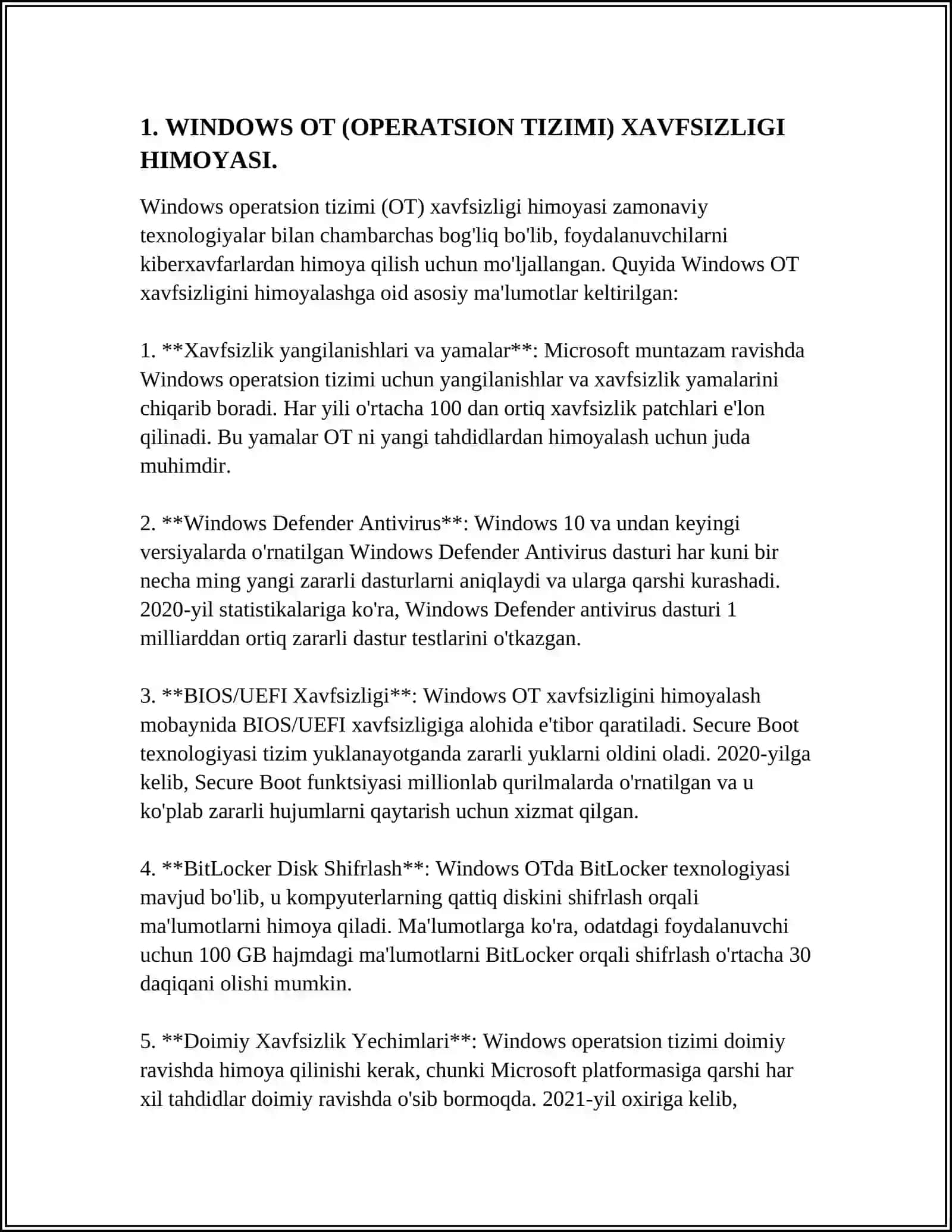 WINDOWS OT (OPERATSION TIZIMI) XAVFSIZLIGI HIMOYASI 4