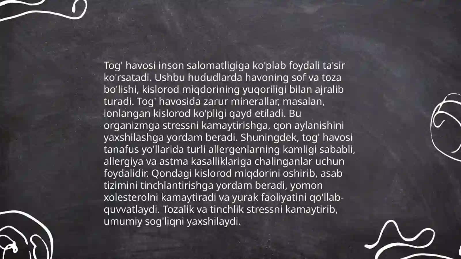 Tabiatning sog’lomlashtiruvchi kuchlari va gigenik omillari 4