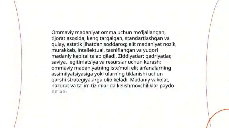 Ommaviy madaniyat va uning talqini 4