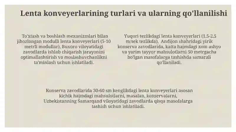 Lenta konveyerlarning Tuzilishi va Ishlashi 4
