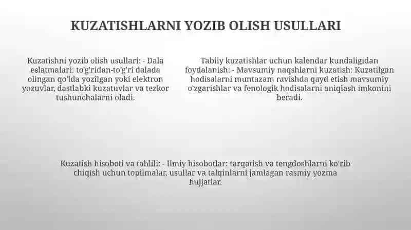 Tabiiy Fanlardan Kalendar Daftari Bilan Ishlash Usullari Va Yuritish 4