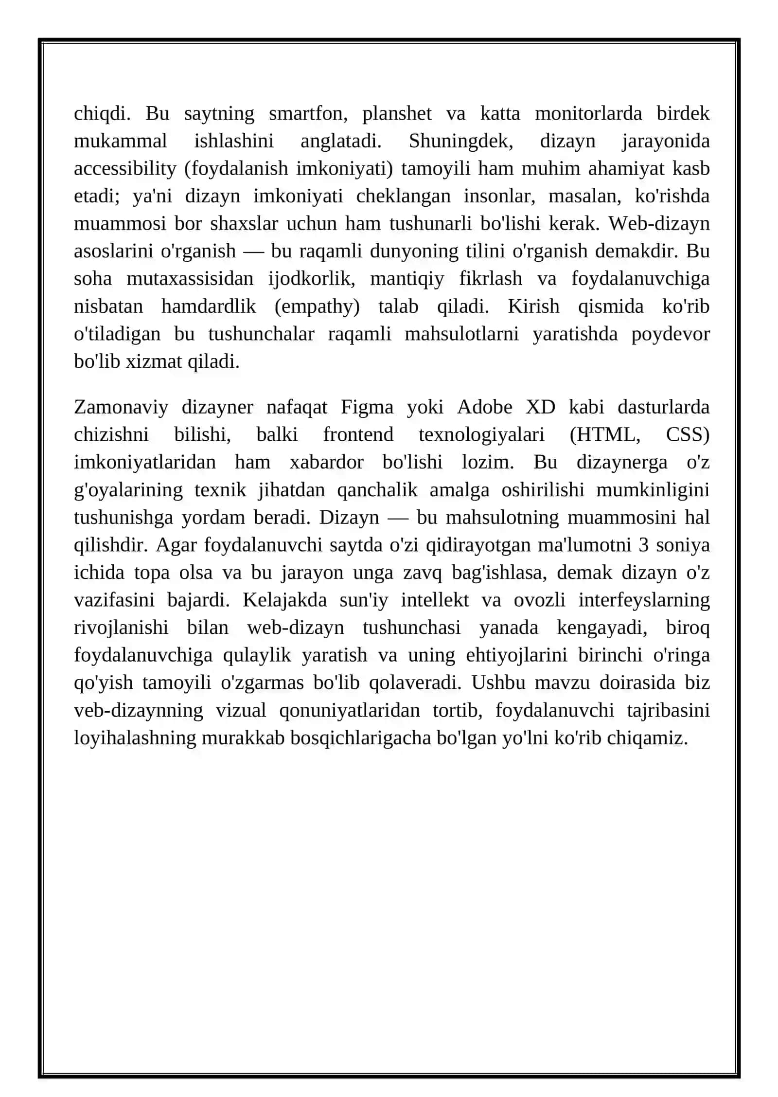 Web-dizayn asoslari va foydalanuvchi interfeysi (UI/UX) tushunchalari 4