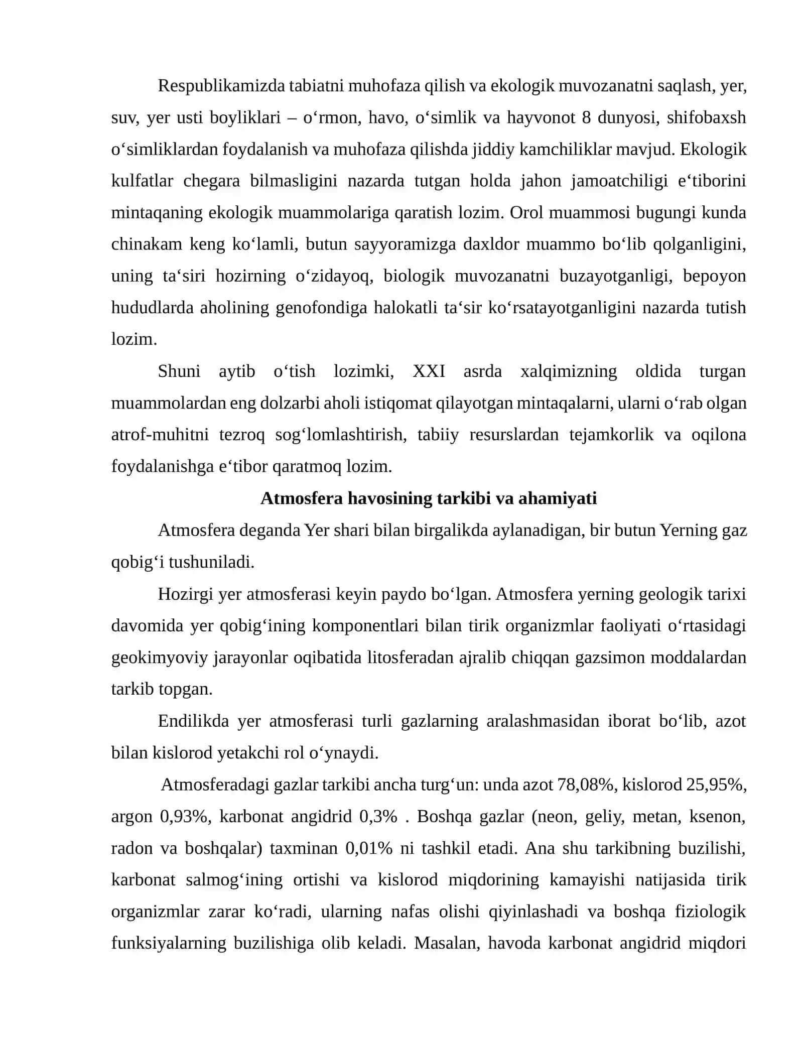 Atmosferani ifloslanishini keltirib chiqaruvchi asosiy manbalar 4