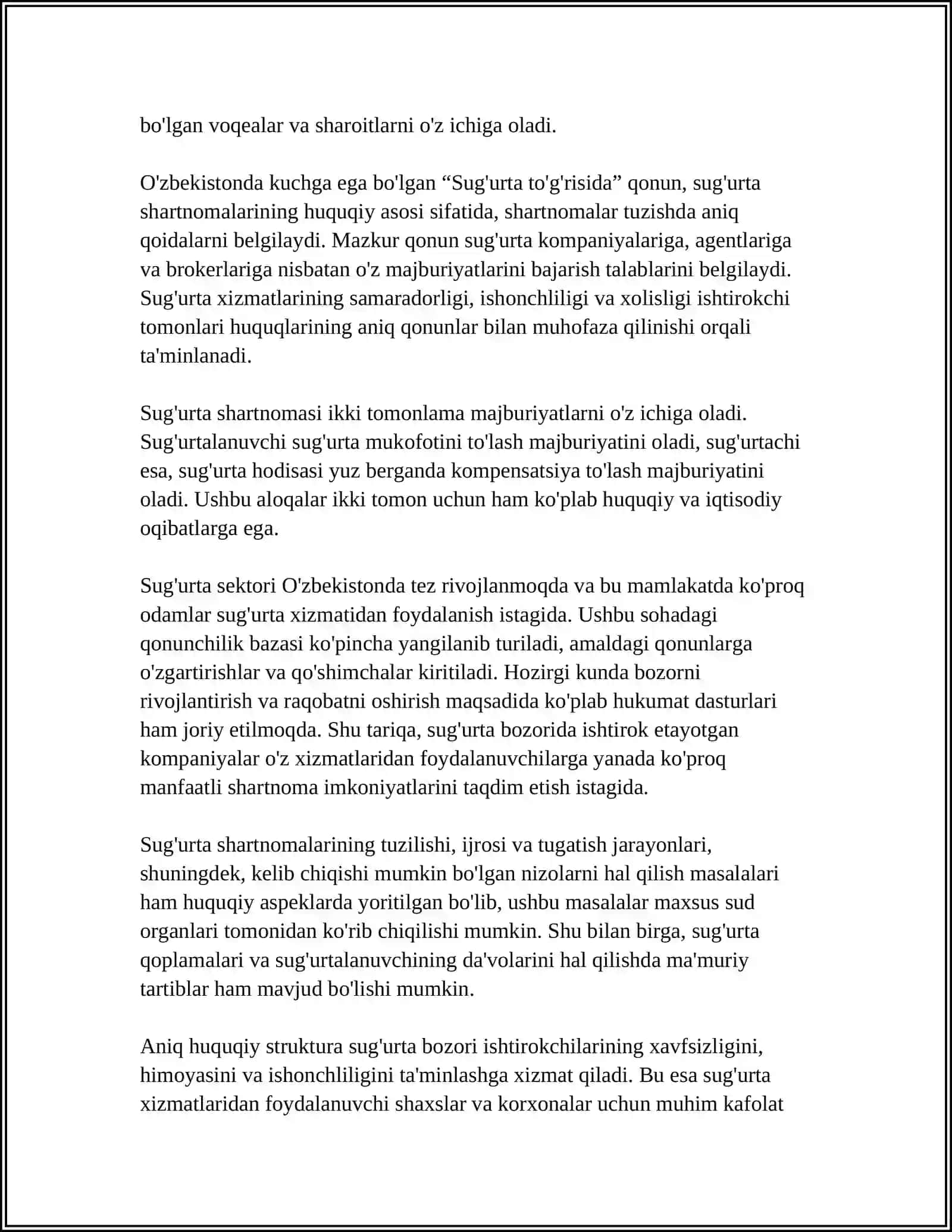 Moddalar talqini va uning sug'urta munosabatlari 4