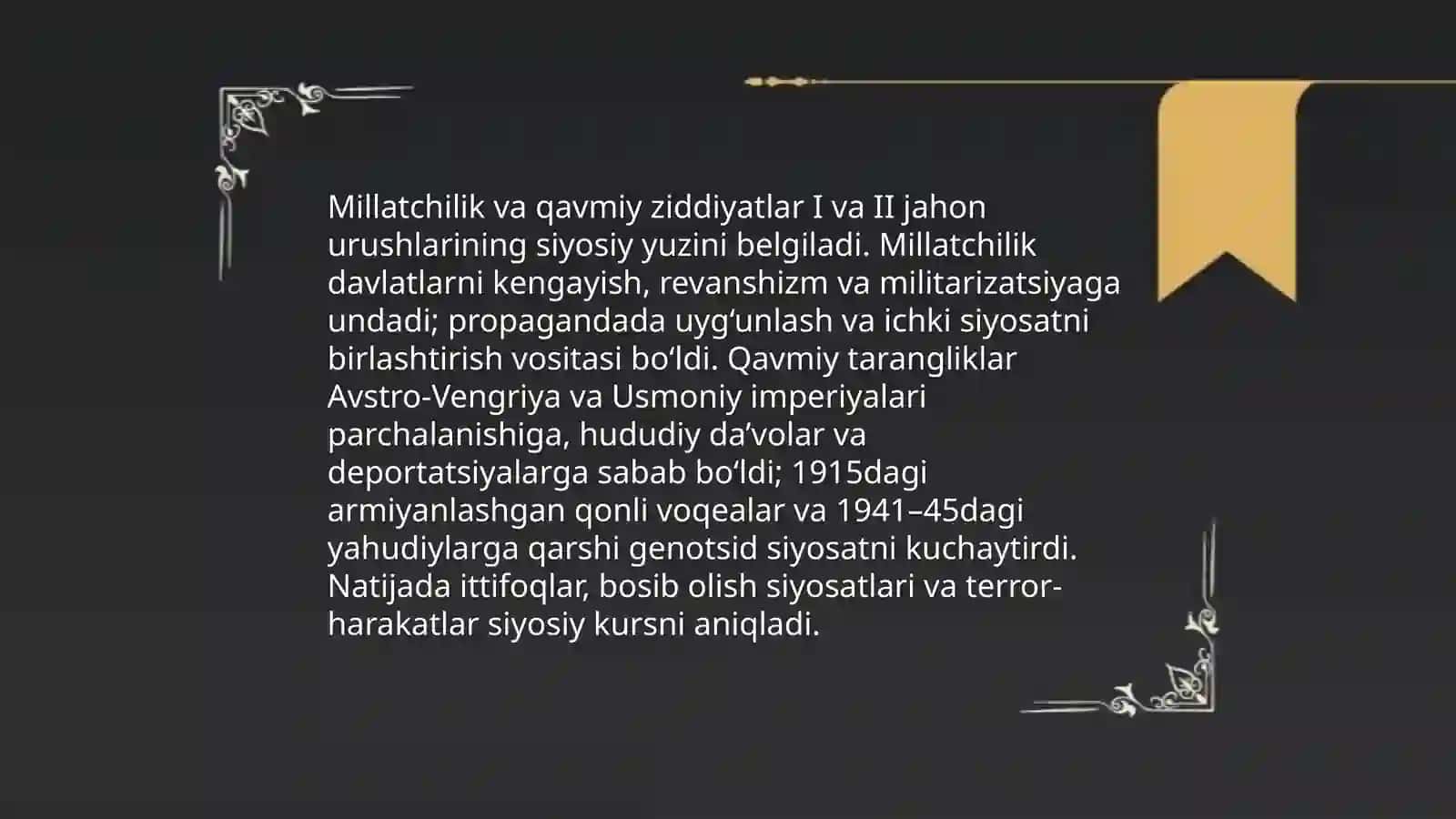 Birinchi va ikkinchi jahon urushidagi siyosiy vaziyat 4