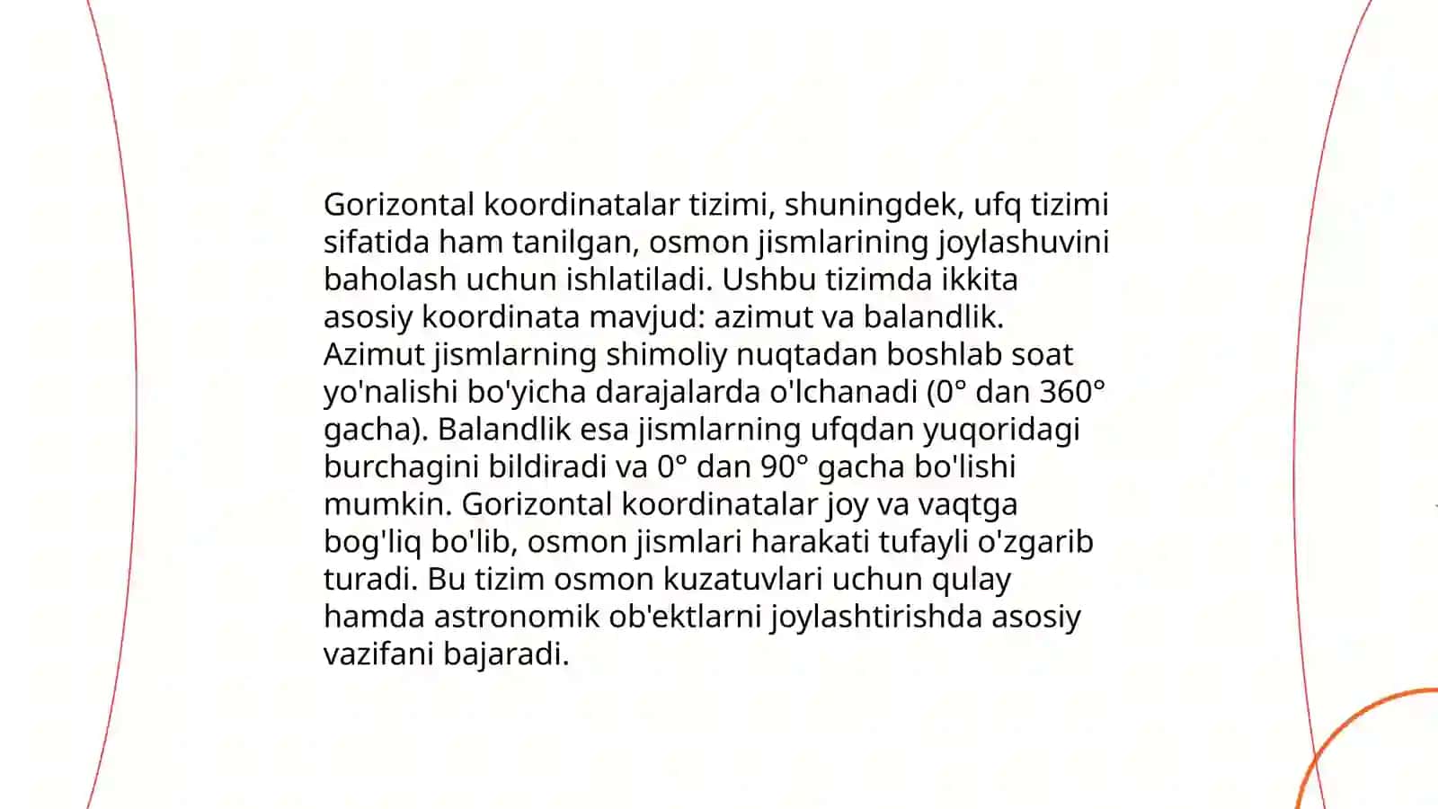 Koordinatalar sistemasi.Gorizantal,ekvatoriyal va eliptikal 4